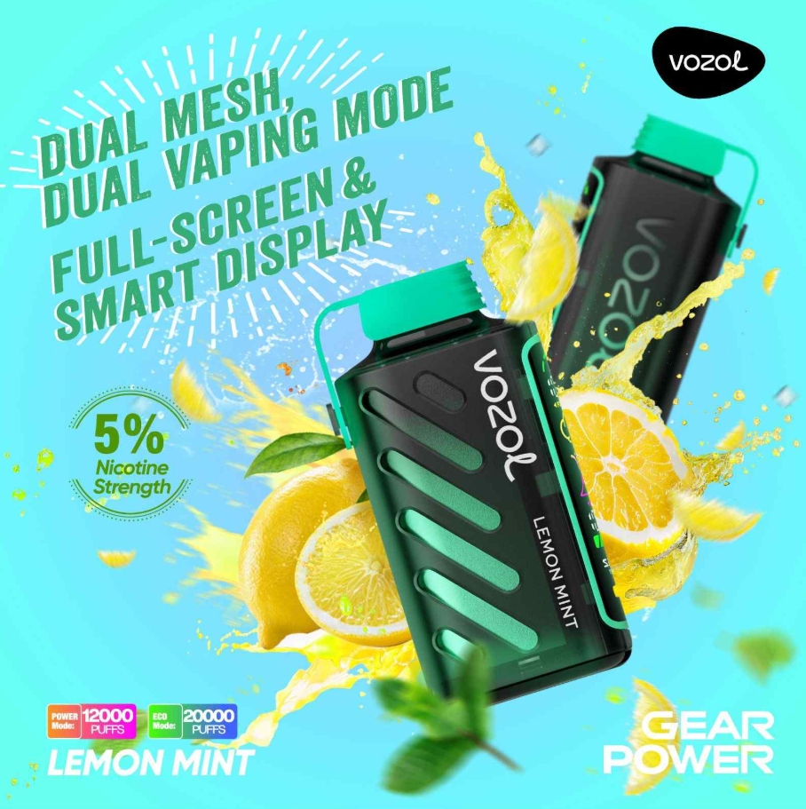 VOZOL GEAR POWER 20000 Vape - limon nane: Ferahlığın ve Kalitenin Zirvesi