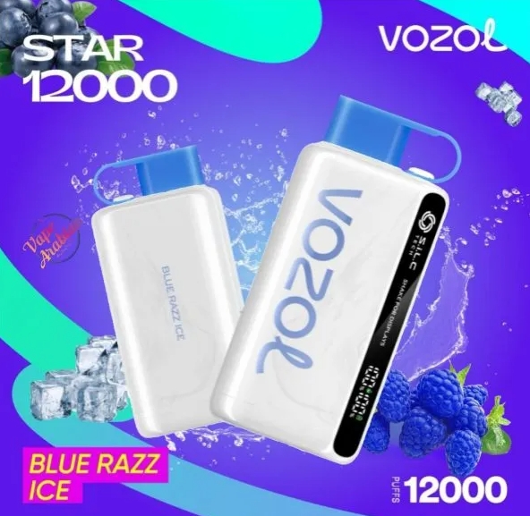 VOZOL STAR 9000/12000 Püf Vape - Mavi Razz Buz: Sonsuz Serinliğin Yeni Krallığı