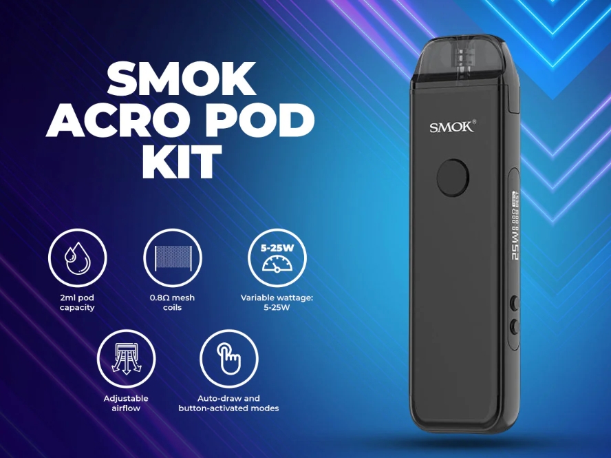 SMOK ACRO Pod Kit Vape: Siyah'ın Zarafetiyle 2025 Türkiye Vape Deneyimine Yön Veriyor