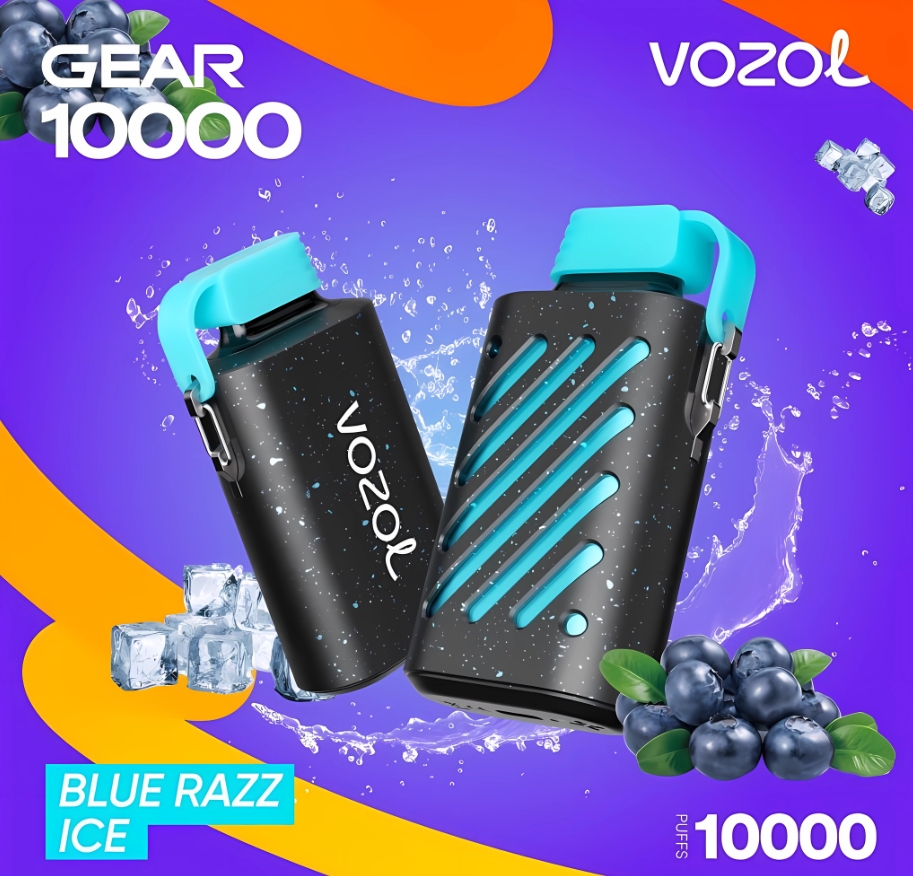 VOZOL GEAR 10000 Püf Vape - Mavi Razz Buz: Türkiye'nin Elektronik Sigara Zevkine Uygun Enerji Patlaması