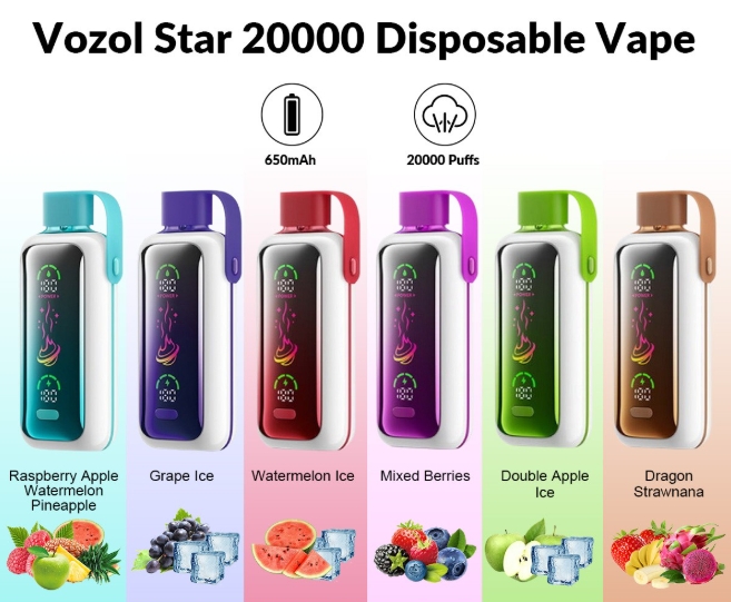 VOZOL STAR 20000 Puffs - Yaban Mersini Fırtınası: Lezzetin ve Dayanıklılığın Yeni Yıldızı