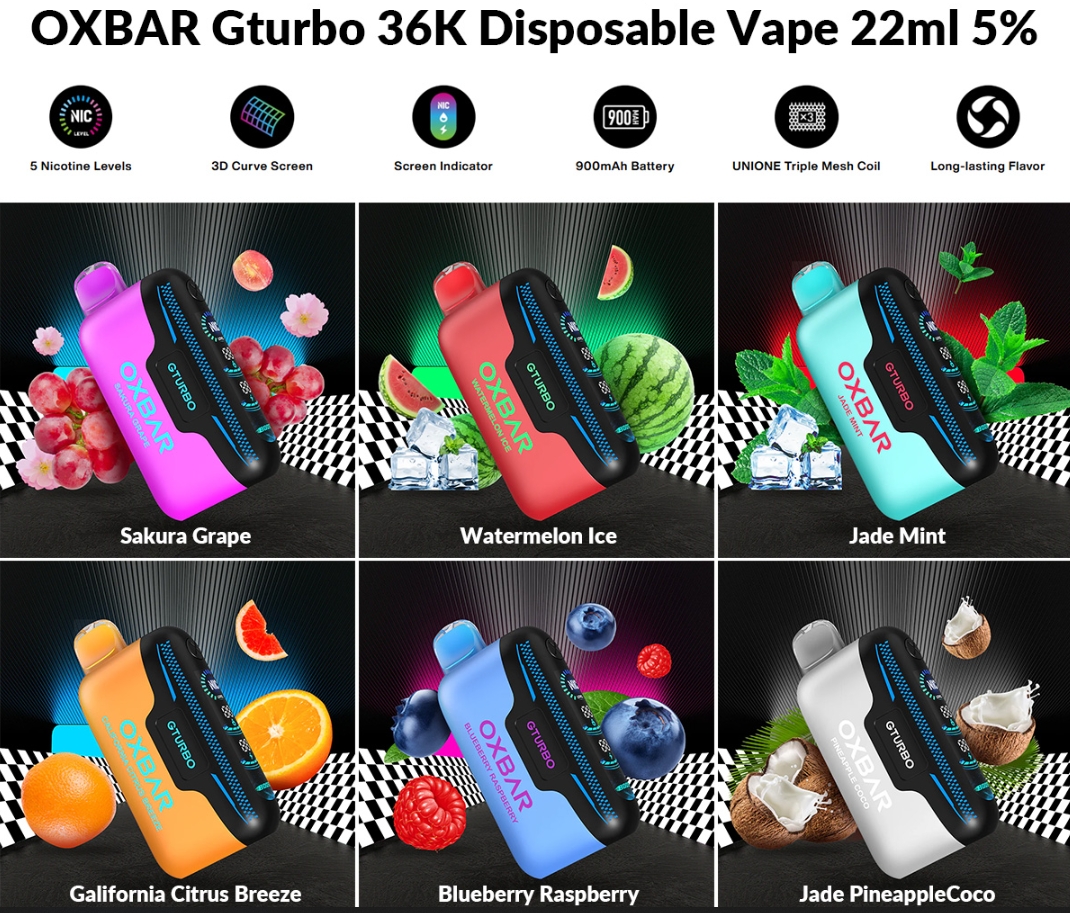 OXBAR GTURBO 36000 Puffs: Türkiye'nin Yaz Sıcağına Karşı Lezzet ve Dayanıklılık Devrimi